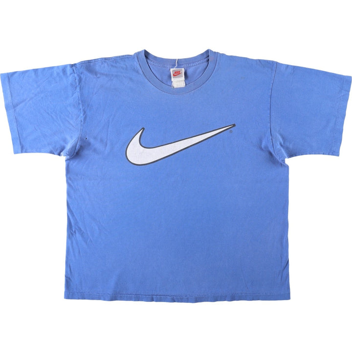 90'S Nike Silver Tag Logo Print T-Shirt Made in USA Men's L Size Vintage cotton blue type Vintage Second Hand