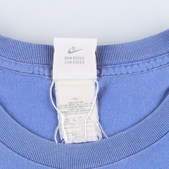 90'S Nike Silver Tag Logo Print T-Shirt Made in USA Men's L Size Vintage cotton blue type Vintage Second Hand