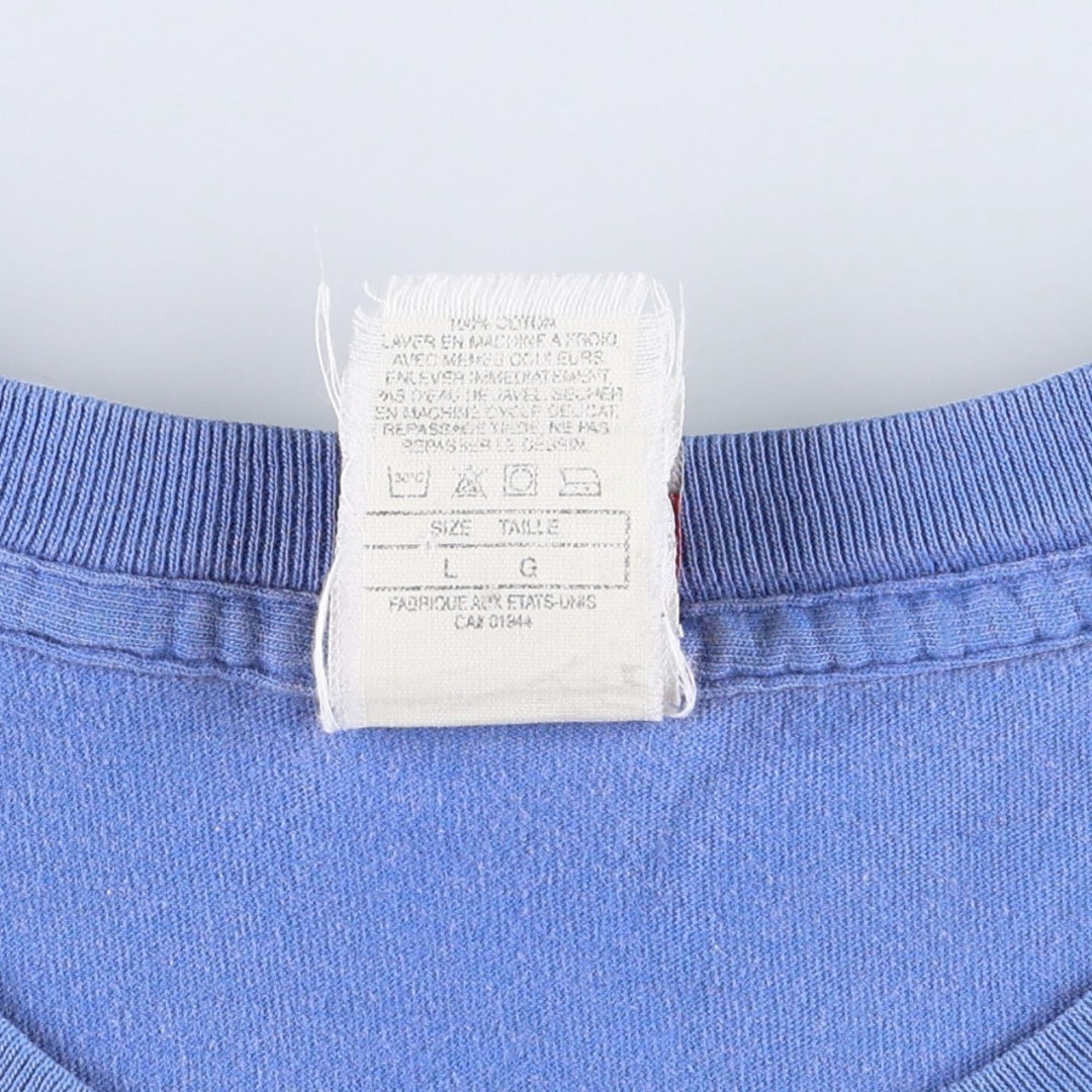 90'S Nike Silver Tag Logo Print T-Shirt Made in USA Men's L Size Vintage cotton blue type Vintage Second Hand