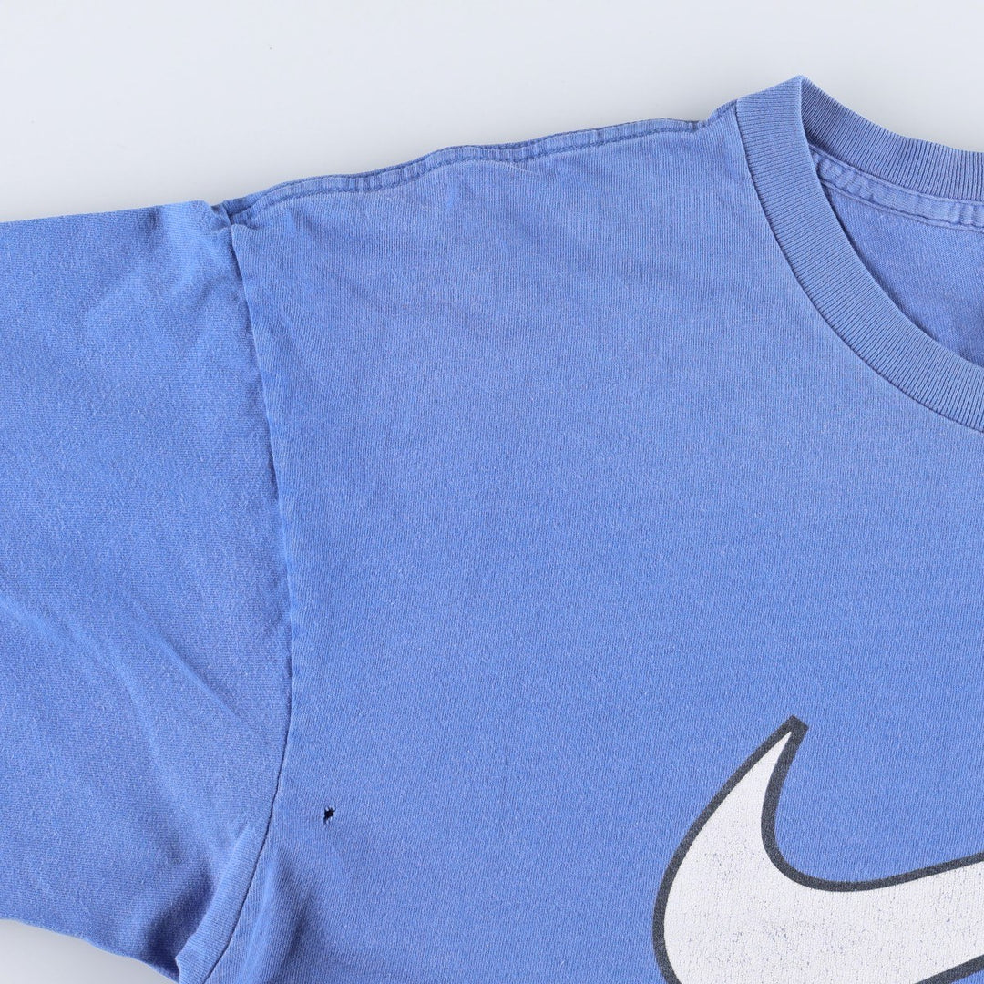 90'S Nike Silver Tag Logo Print T-Shirt Made in USA Men's L Size Vintage cotton blue type Vintage Second Hand