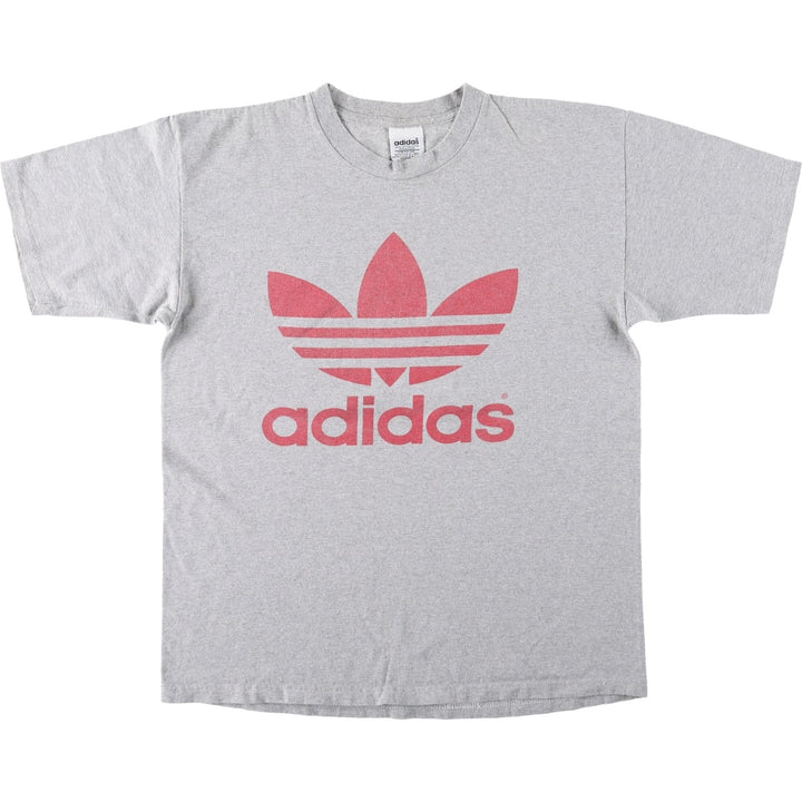 Vintage 80s-90'S Adidas logo print T-shirt, Made in USA, Men's Medium cotton gray type Vintage Second Hand