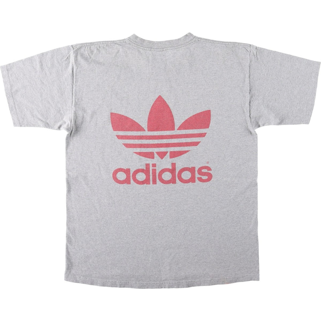 Vintage 80s-90'S Adidas logo print T-shirt, Made in USA, Men's Medium cotton gray type Vintage Second Hand