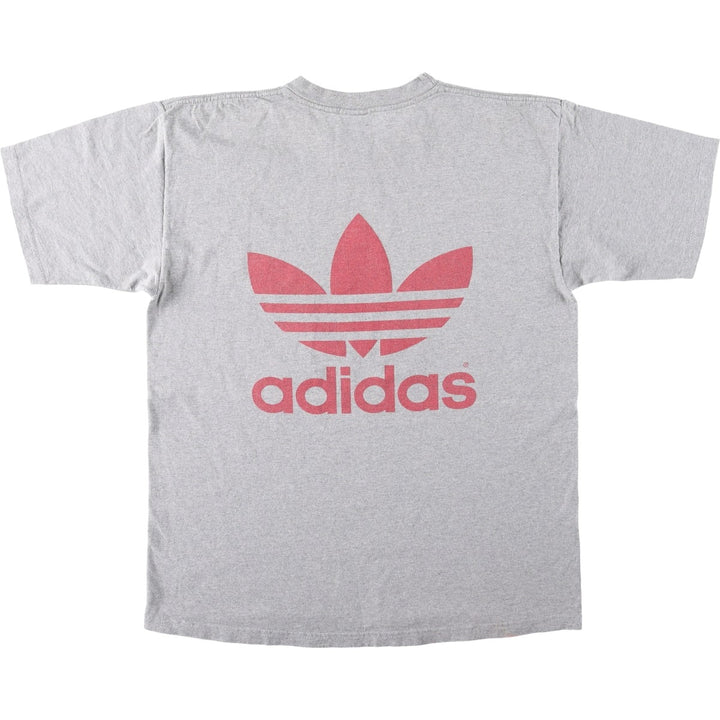 Vintage 80s-90'S Adidas logo print T-shirt, Made in USA, Men's Medium cotton gray type Vintage Second Hand