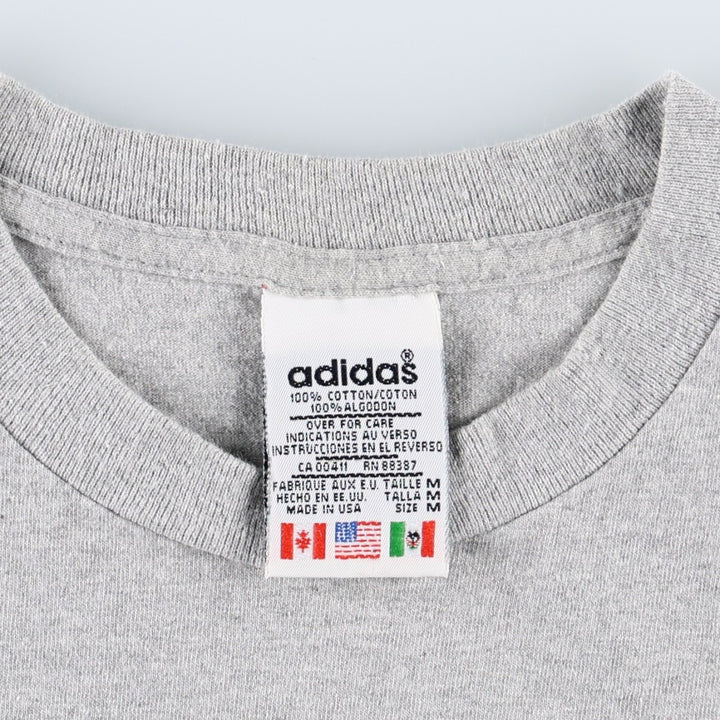 Vintage 80s-90'S Adidas logo print T-shirt, Made in USA, Men's Medium cotton gray type Vintage Second Hand