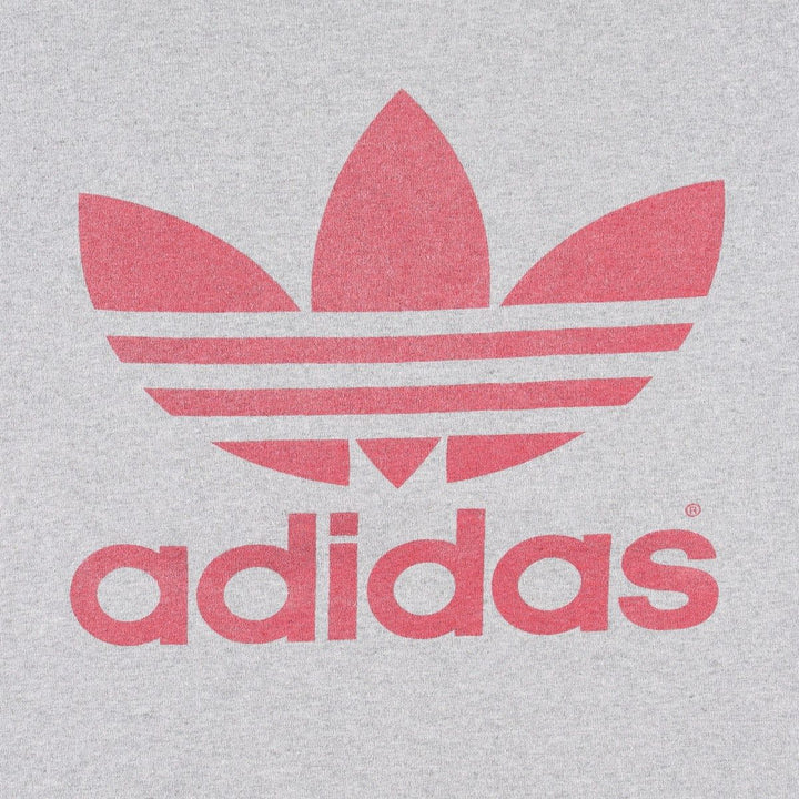Vintage 80s-90'S Adidas logo print T-shirt, Made in USA, Men's Medium cotton gray type Vintage Second Hand