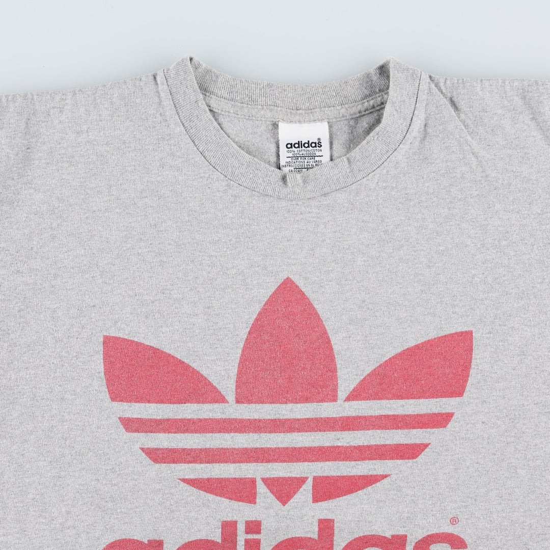 Vintage 80s-90'S Adidas logo print T-shirt, Made in USA, Men's Medium cotton gray type Vintage Second Hand