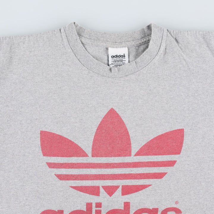 Vintage 80s-90'S Adidas logo print T-shirt, Made in USA, Men's Medium cotton gray type Vintage Second Hand