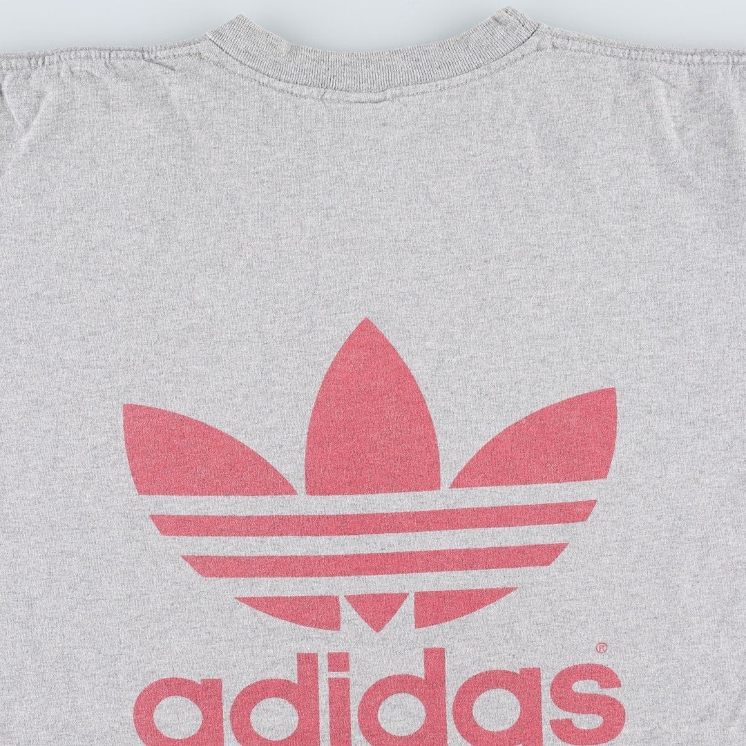 Vintage 80s-90'S Adidas logo print T-shirt, Made in USA, Men's Medium cotton gray type Vintage Second Hand