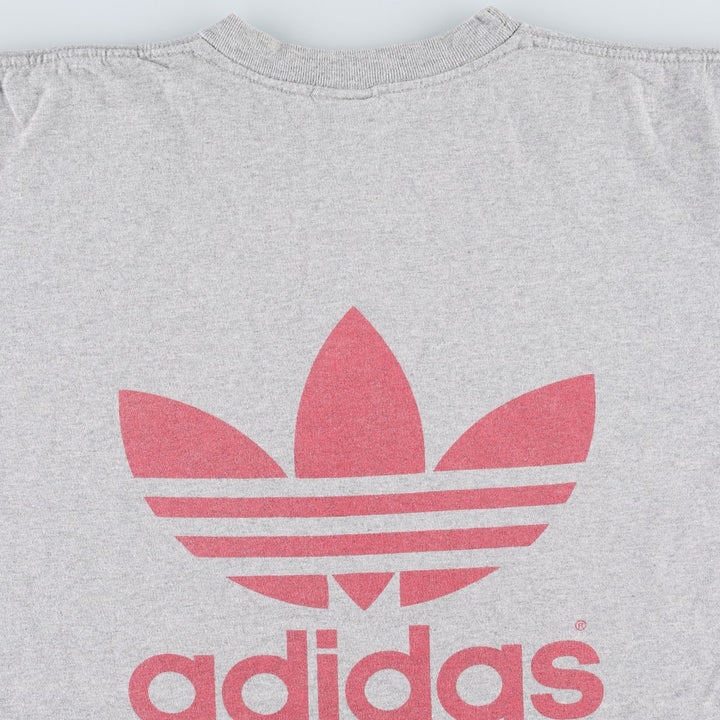 Vintage 80s-90'S Adidas logo print T-shirt, Made in USA, Men's Medium cotton gray type Vintage Second Hand