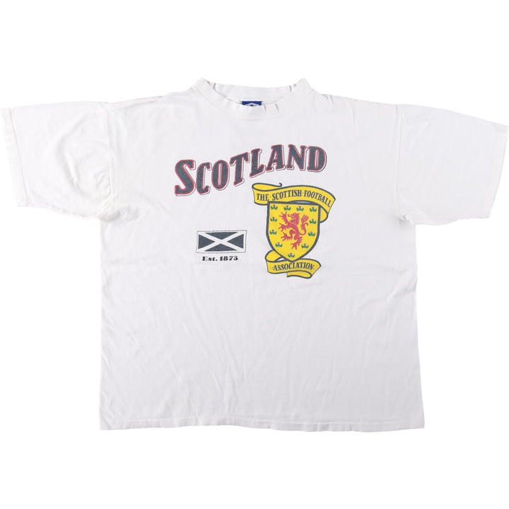 90'S Umbro Blue Tag Sport Print T-Shirt, Made in USA, Men's XL (approx.) Vintage cotton white type Vintage Second Hand