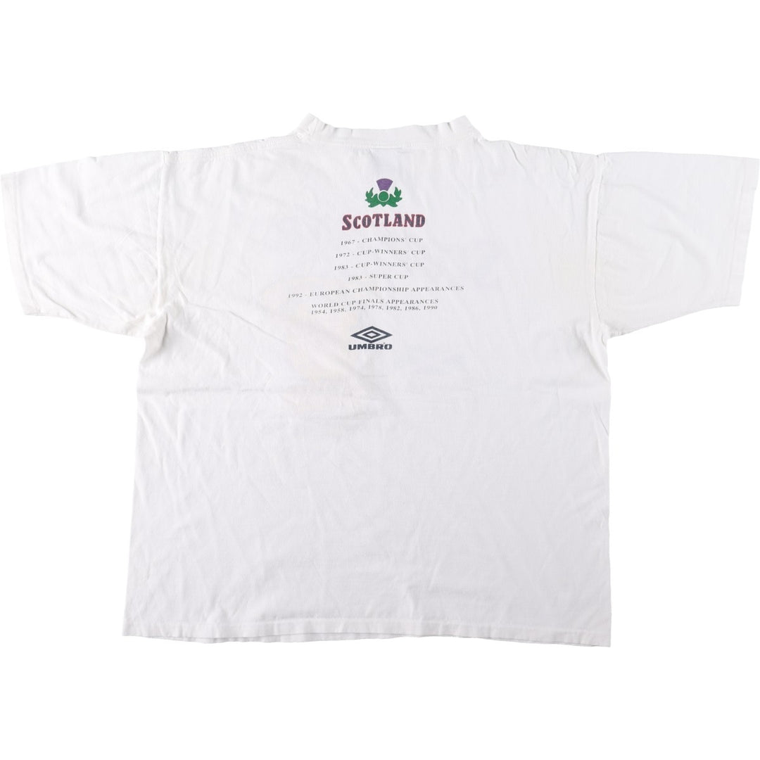 90'S Umbro Blue Tag Sport Print T-Shirt, Made in USA, Men's XL (approx.) Vintage cotton white type Vintage Second Hand