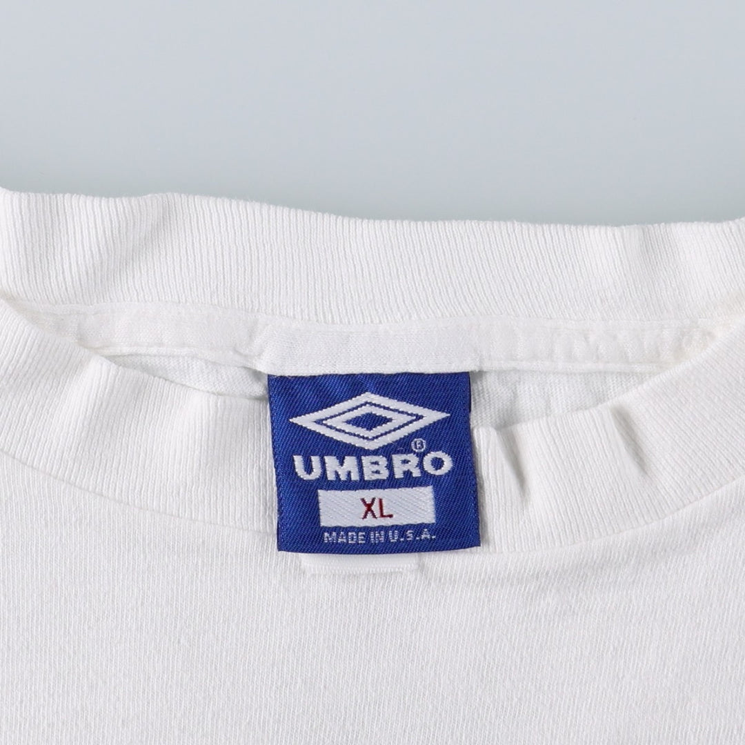 90'S Umbro Blue Tag Sport Print T-Shirt, Made in USA, Men's XL (approx.) Vintage cotton white type Vintage Second Hand