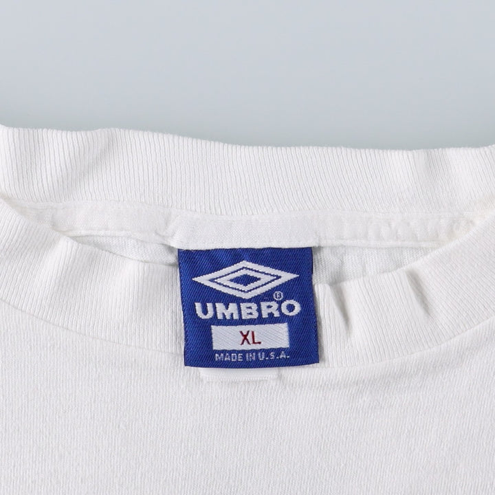 90'S Umbro Blue Tag Sport Print T-Shirt, Made in USA, Men's XL (approx.) Vintage cotton white type Vintage Second Hand