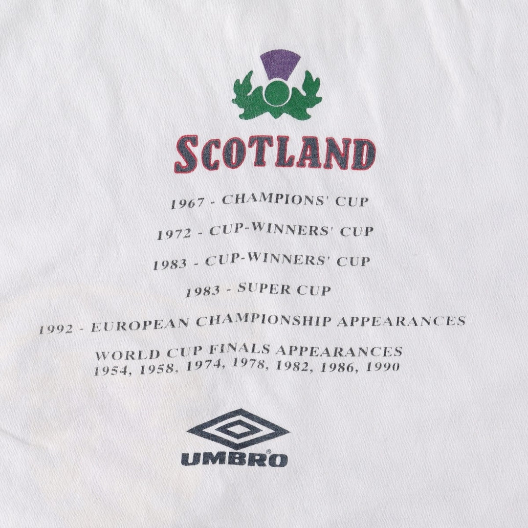 90'S Umbro Blue Tag Sport Print T-Shirt, Made in USA, Men's XL (approx.) Vintage cotton white type Vintage Second Hand
