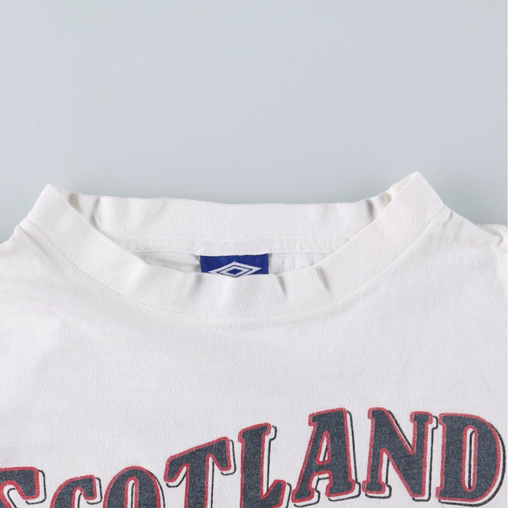 90'S Umbro Blue Tag Sport Print T-Shirt, Made in USA, Men's XL (approx.) Vintage cotton white type Vintage Second Hand