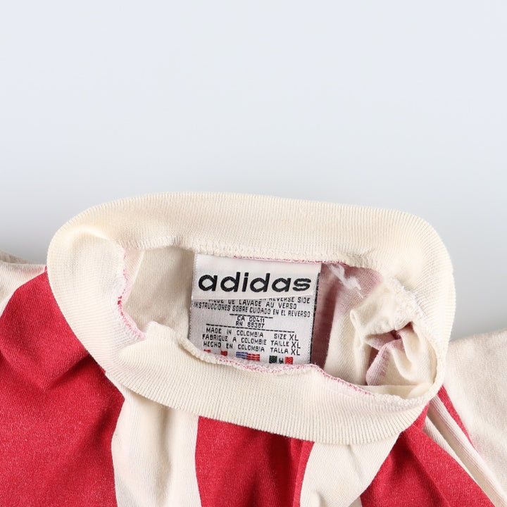 90'S Adidas USA National Team Striped Pattern Sports T-Shirt, Men's XL (approx.), Vintage cotton red type Vintage Second Hand