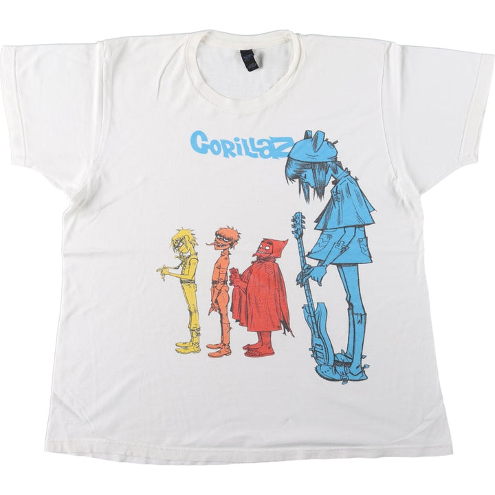 TULTEX GORILLAZ Gorillaz Band T-Shirt, Men's Size L cotton white type Vintage Second Hand