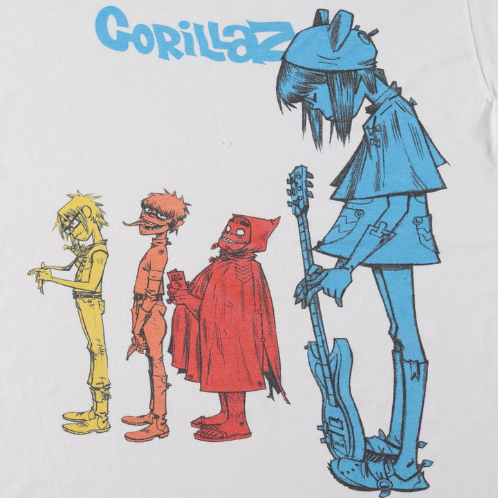TULTEX GORILLAZ Gorillaz Band T-Shirt, Men's Size L cotton white type Vintage Second Hand