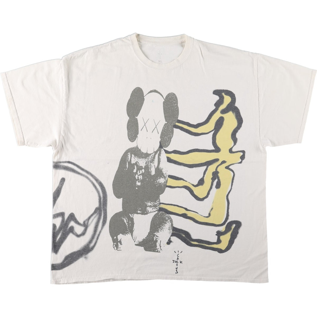 TRAVIS SCOTT Cuctus JackxKaws For Fragment Wrap T-Shirt (Men's XL equivalent) cotton white type Vintage Second Hand
