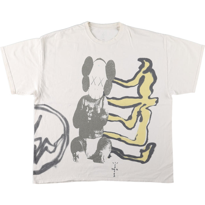 TRAVIS SCOTT Cuctus JackxKaws For Fragment Wrap T-Shirt (Men's XL equivalent) cotton white type Vintage Second Hand