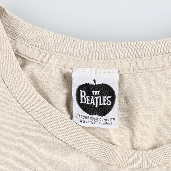 THE BEATLES Band T-shirt, Men's M size unclear Beige type Vintage Second Hand