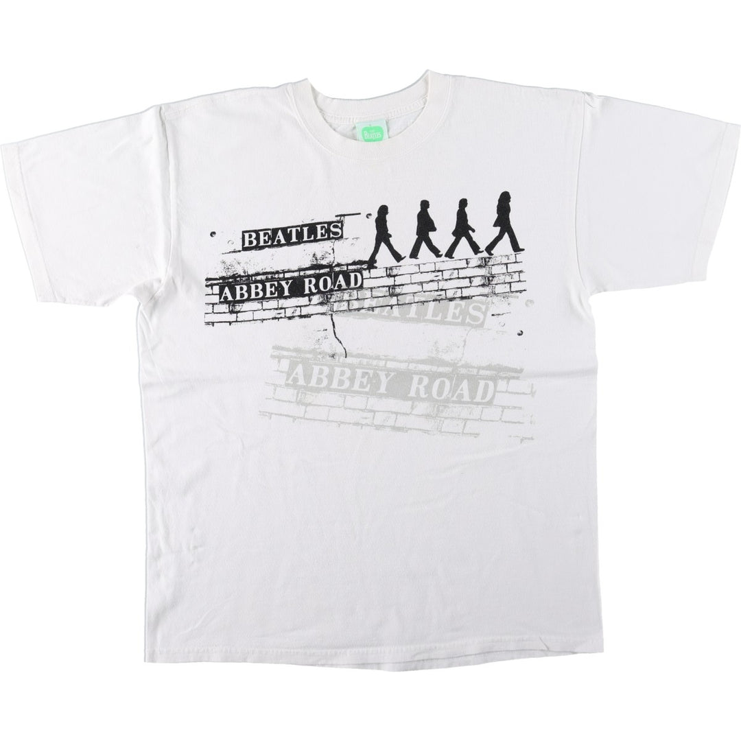 THE BEATLES Band T-shirt, Men's L size cotton white type Vintage Second Hand