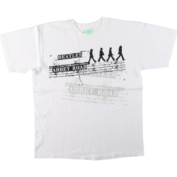 THE BEATLES Band T-shirt, Men's L size cotton white type Vintage Second Hand