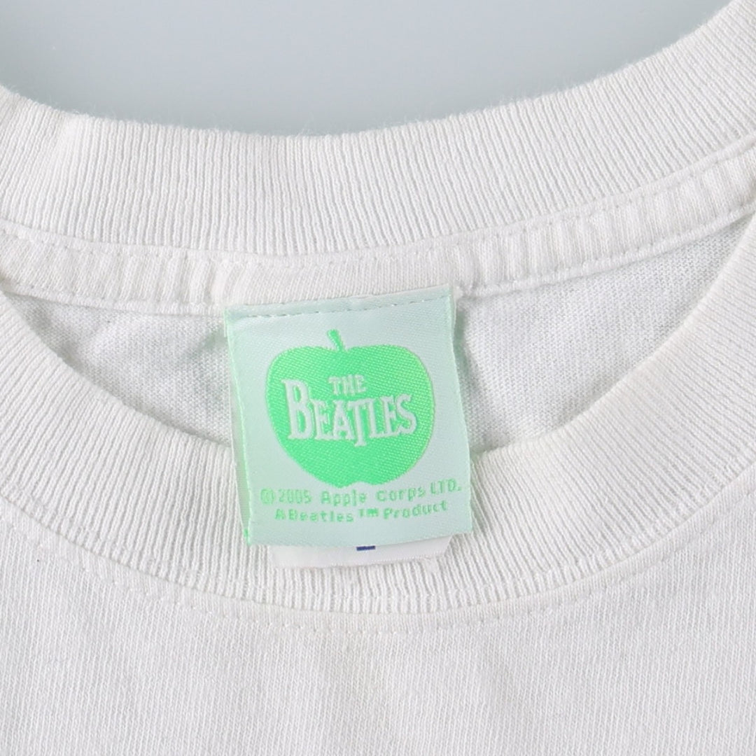 THE BEATLES Band T-shirt, Men's L size cotton white type Vintage Second Hand