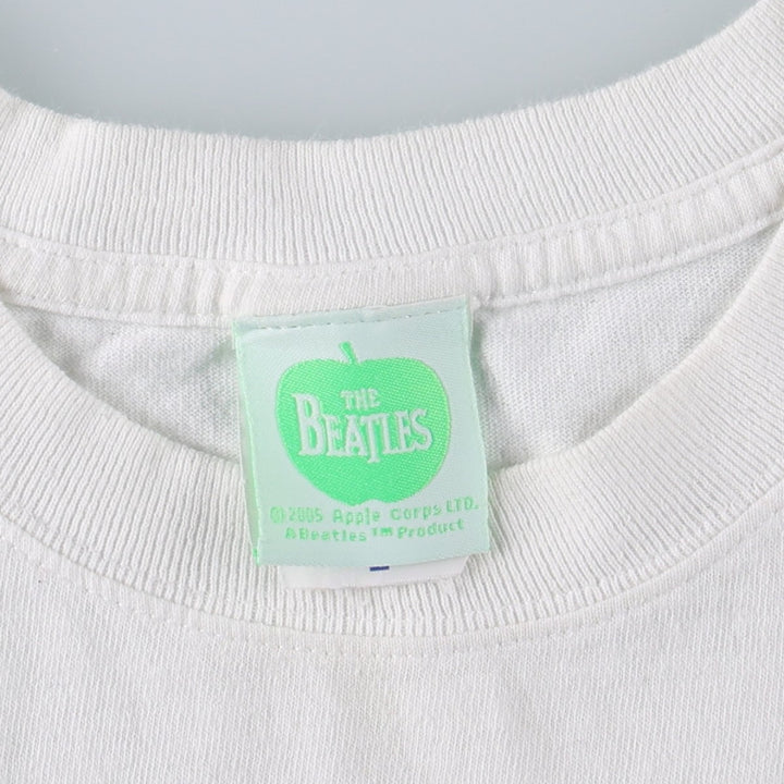 THE BEATLES Band T-shirt, Men's L size cotton white type Vintage Second Hand
