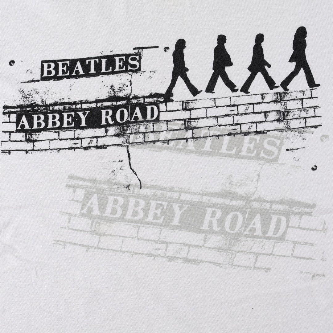 THE BEATLES Band T-shirt, Men's L size cotton white type Vintage Second Hand