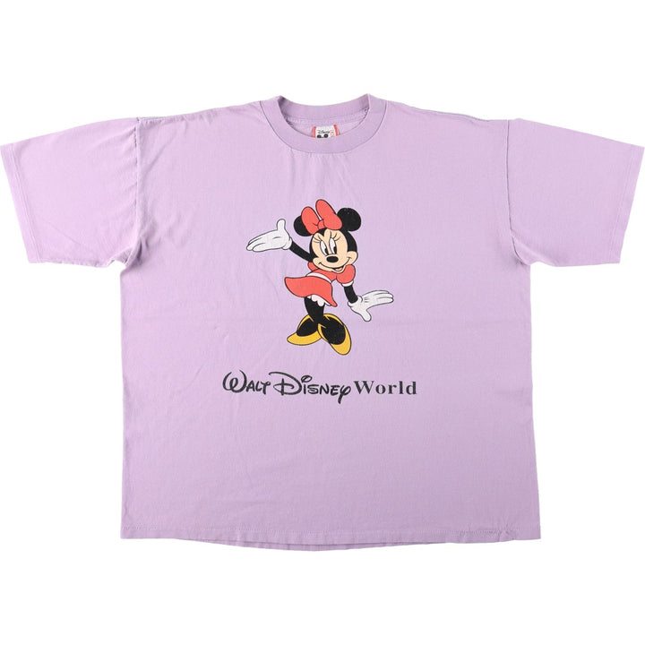 90'S Disney Minnie Mouse Character Print T-Shirt, Made in USA, Men's XL (approx.) Vintage cotton purple type Vintage Second Hand