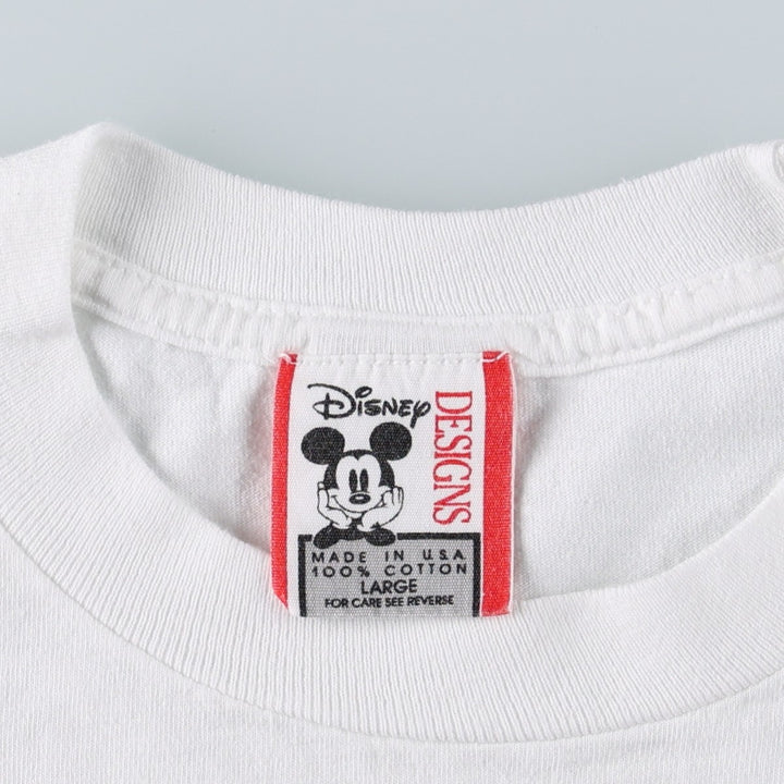 90'S Disney River Country Character Print T-Shirt, Made in USA, Men's Size L (approx.), Vintage cotton white type Vintage Second Hand