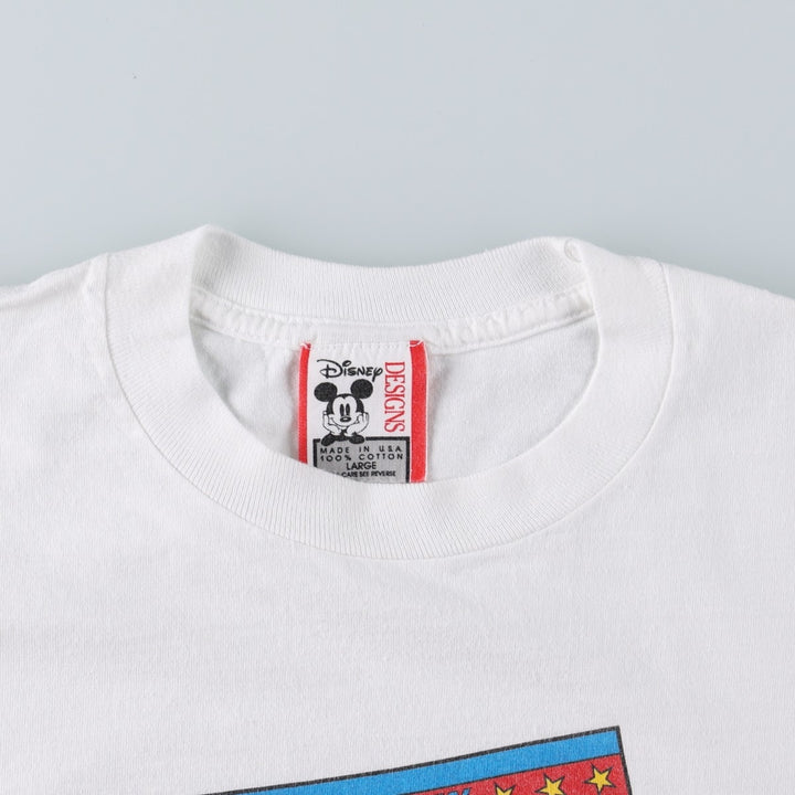 90'S Disney River Country Character Print T-Shirt, Made in USA, Men's Size L (approx.), Vintage cotton white type Vintage Second Hand