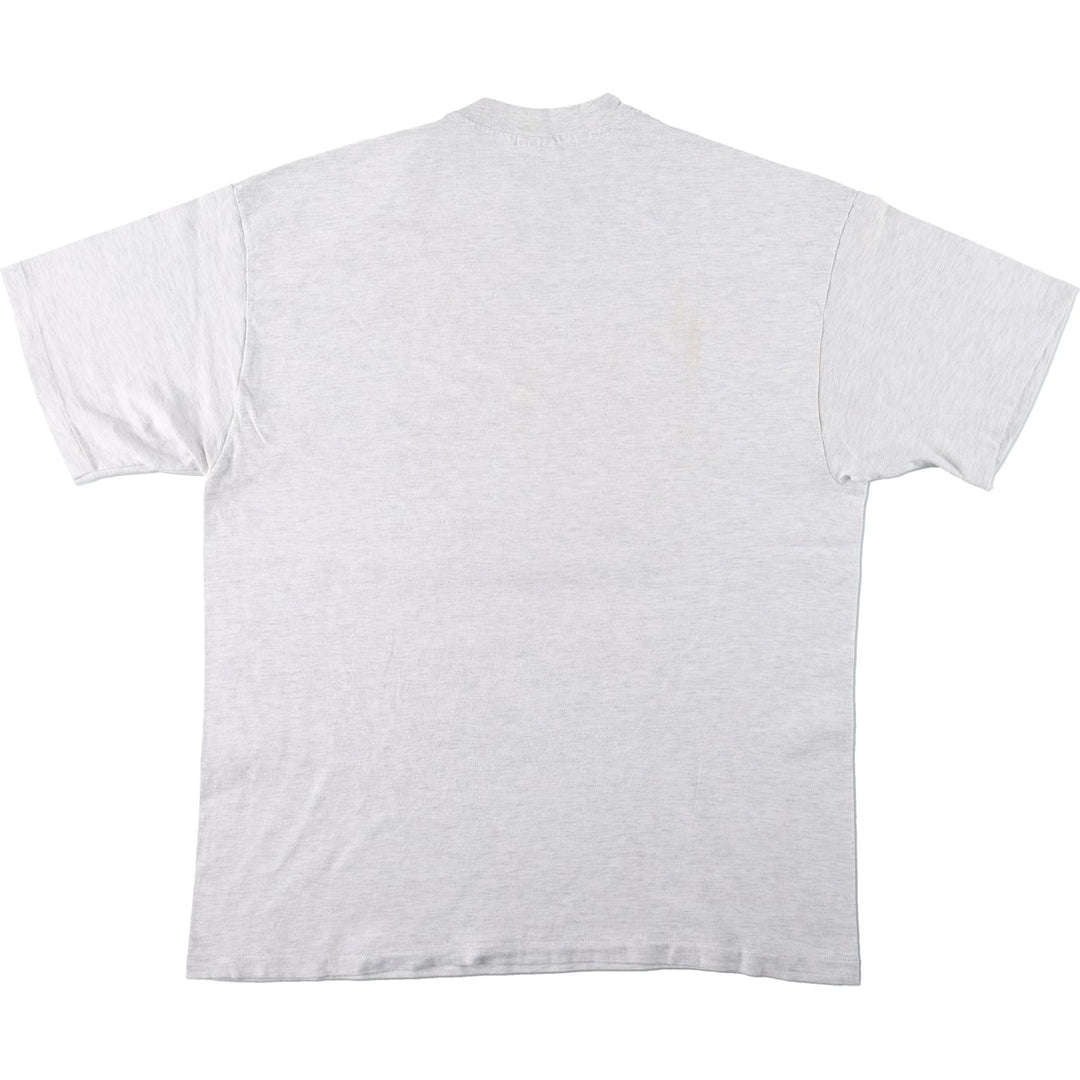90'S Hanes BEEFY-T Printed T-shirt Made in USA Men's XL Vintage cotton gray type Vintage Second Hand