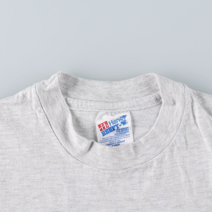 90'S Hanes BEEFY-T Printed T-shirt Made in USA Men's XL Vintage cotton gray type Vintage Second Hand
