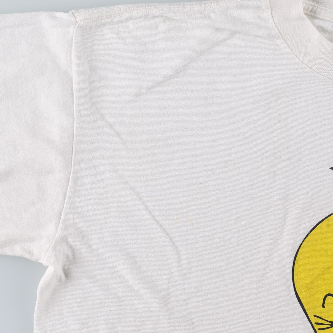 COMFORTEES LOONEY TUNES Tweety Character Print T-Shirt (Men's XL equivalent) cotton white type Vintage Second Hand