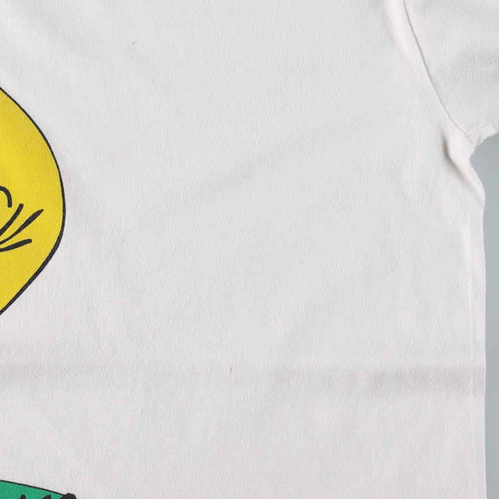 COMFORTEES LOONEY TUNES Tweety Character Print T-Shirt (Men's XL equivalent) cotton white type Vintage Second Hand