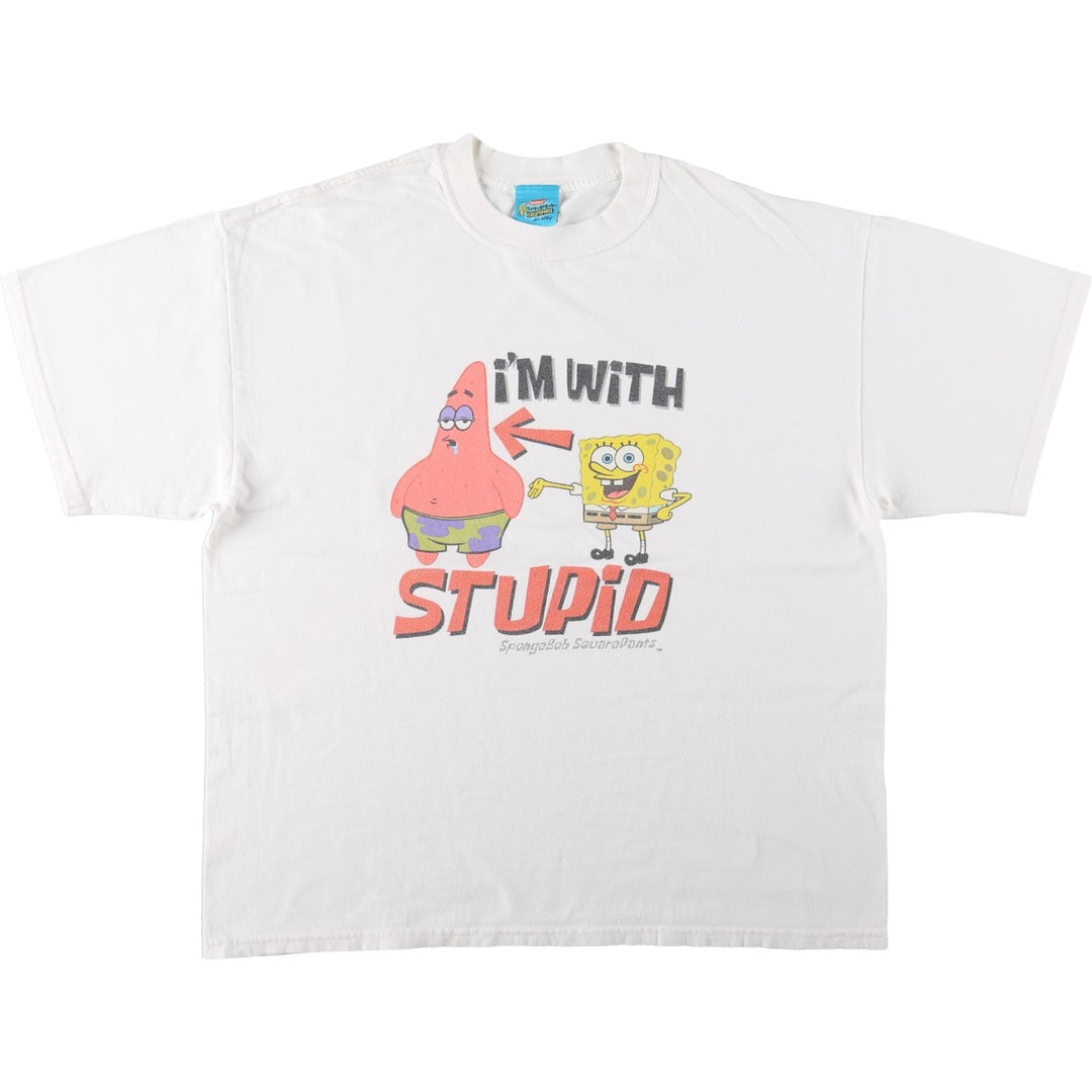 2000'S SPONGEBOB Patrick Star Character Print T-Shirt, Men's Size L (approx.) cotton white type Vintage Second Hand