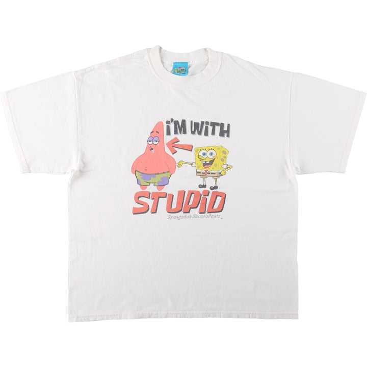 2000'S SPONGEBOB Patrick Star Character Print T-Shirt, Men's Size L (approx.) cotton white type Vintage Second Hand