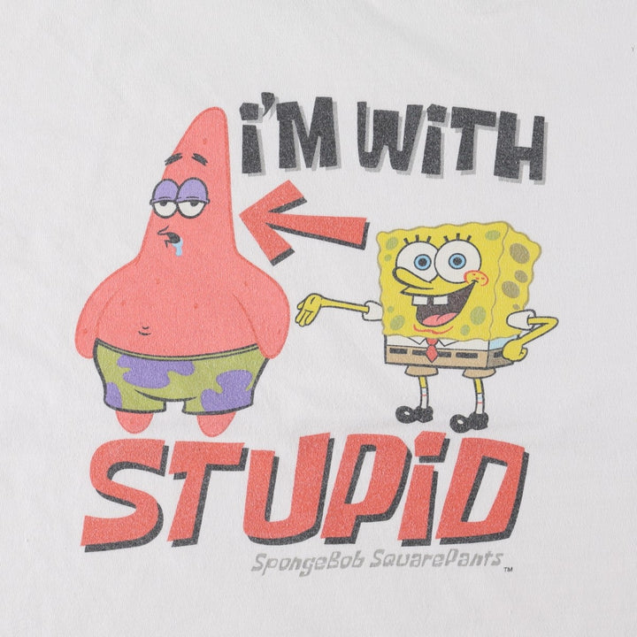 2000'S SPONGEBOB Patrick Star Character Print T-Shirt, Men's Size L (approx.) cotton white type Vintage Second Hand