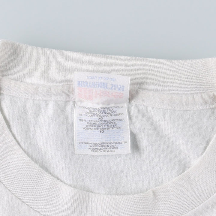 90'S Hanes Calvin & Hobbs character print T-shirt, Made in USA, Men's XL equivalent, Vintage cotton white type Vintage Second Hand