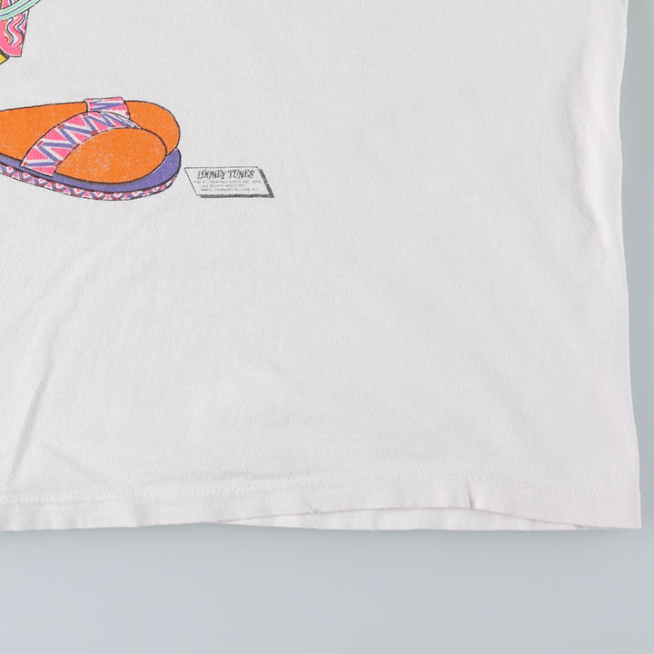 90'S TULTEX Looney Tunes Tweety character print T-shirt, men's size XL equivalent, vintage. cotton white type Vintage Second Hand