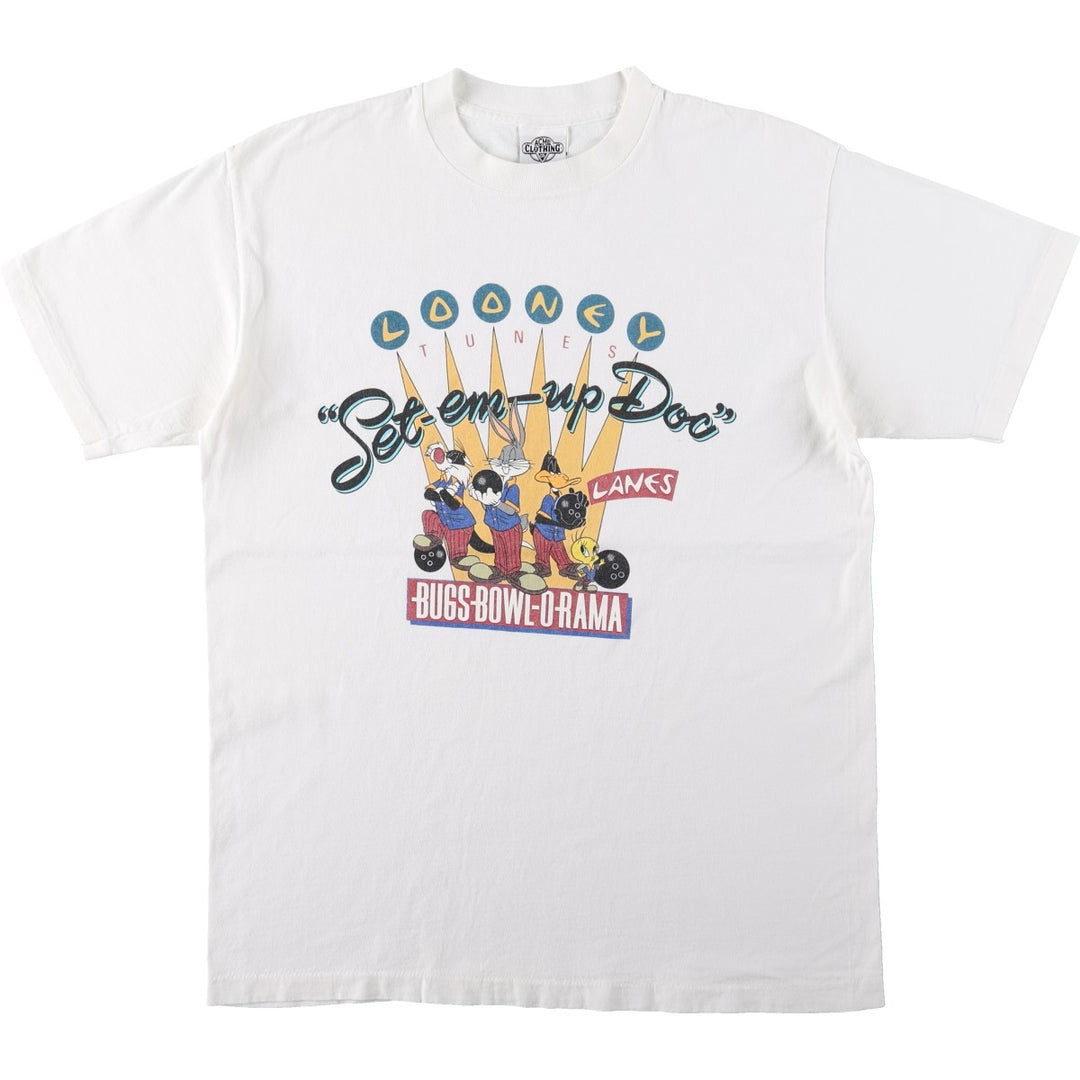 90'S ACME CLOTHING Looney Tunes Character Print T-Shirt, Made in USA, Men's Size L (Equivalent), Vintage cotton white type Vintage Second Hand
