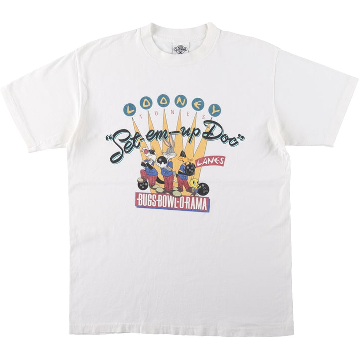 90'S ACME CLOTHING Looney Tunes Character Print T-Shirt, Made in USA, Men's Size L (Equivalent), Vintage cotton white type Vintage Second Hand