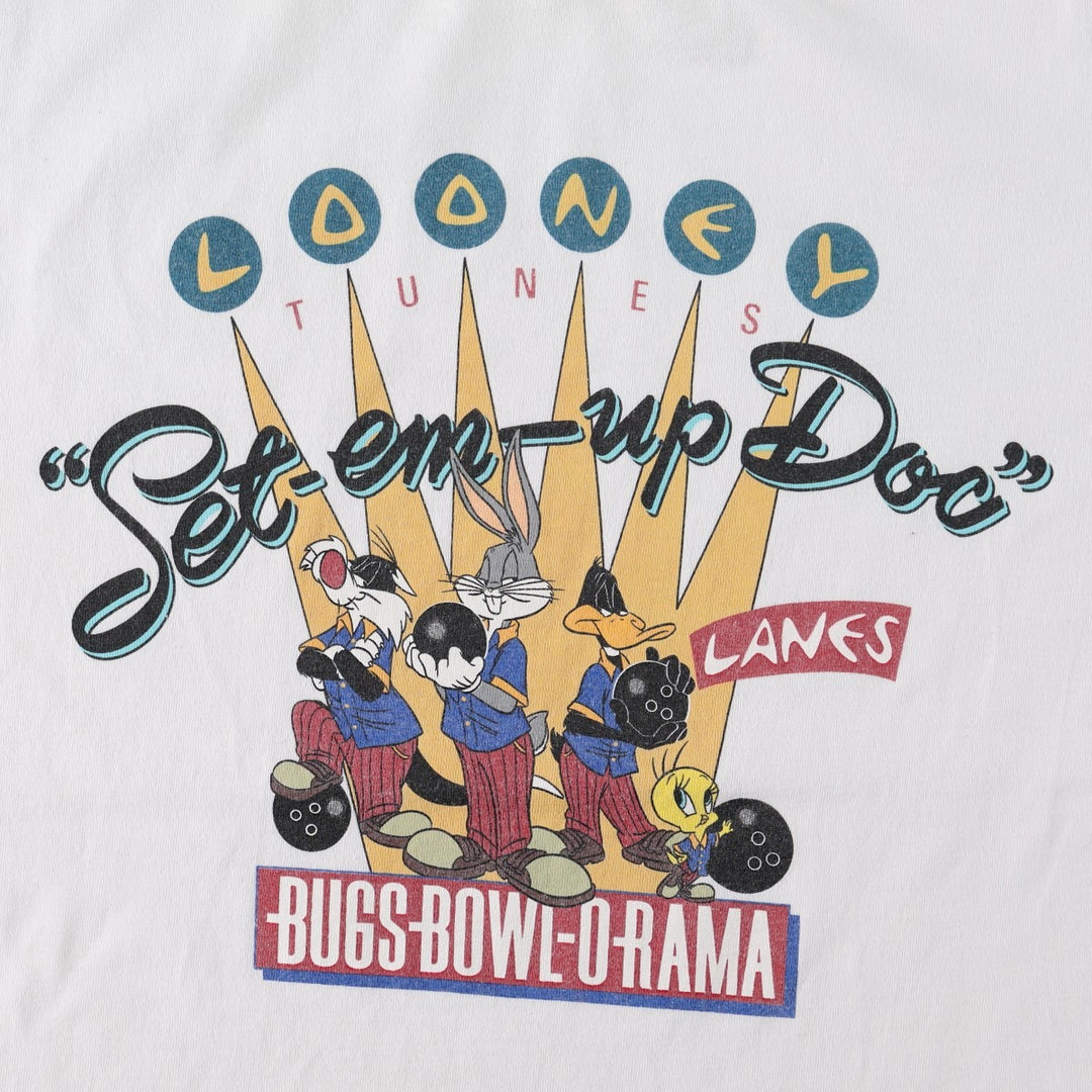 90'S ACME CLOTHING Looney Tunes Character Print T-Shirt, Made in USA, Men's Size L (Equivalent), Vintage cotton white type Vintage Second Hand