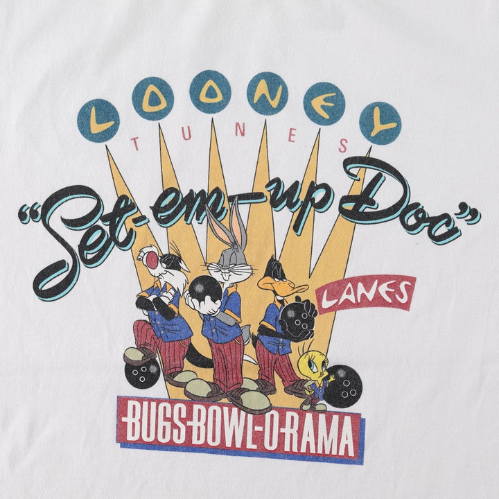 90'S ACME CLOTHING Looney Tunes Character Print T-Shirt, Made in USA, Men's Size L (Equivalent), Vintage cotton white type Vintage Second Hand