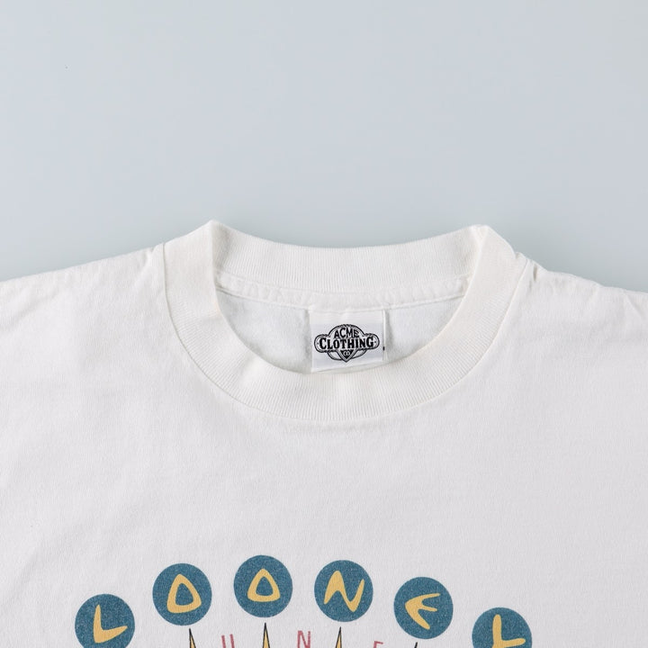 90'S ACME CLOTHING Looney Tunes Character Print T-Shirt, Made in USA, Men's Size L (Equivalent), Vintage cotton white type Vintage Second Hand