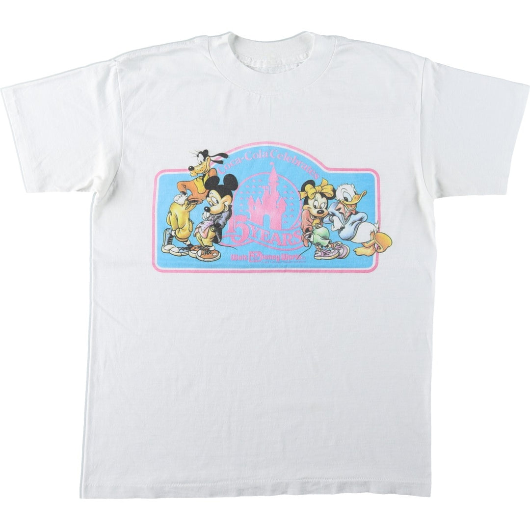 90'S Disney Coca-Cola Character Print T-Shirt (Unclear) - Men's Size S (Equivalent) - Vintage unclear white type Vintage Second Hand