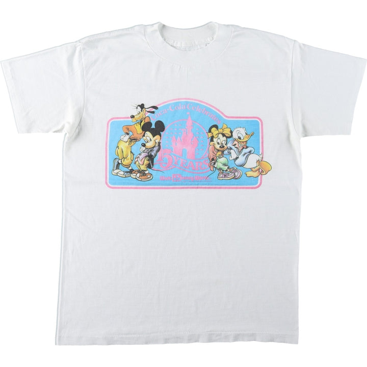 90'S Disney Coca-Cola Character Print T-Shirt (Unclear) - Men's Size S (Equivalent) - Vintage unclear white type Vintage Second Hand