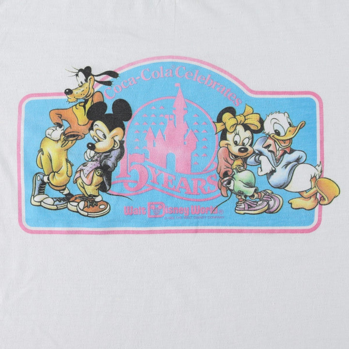 90'S Disney Coca-Cola Character Print T-Shirt (Unclear) - Men's Size S (Equivalent) - Vintage unclear white type Vintage Second Hand